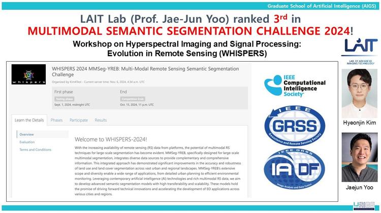 LAIT Lab (Prof. Jae-Jun Yoo) ranked 3rd in MULTIMODAL SEMANTIC SEGMENTATION CHALLENGE 2024!