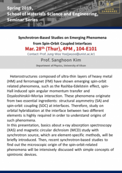 [2019 MSE Spring Seminar] Professor Sang-Woo Kim