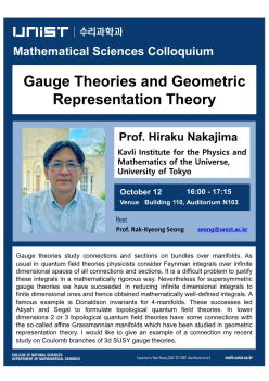 MTH Colloquium ‘Gauge Theories and Geometric Representation Theory’